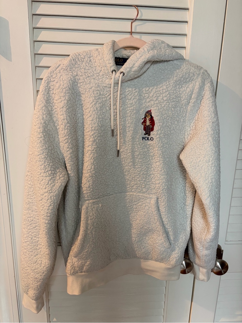 Polo Ralph Lauren fleece hoodie with embroidered winter bear